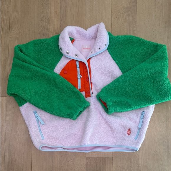 FP Movement by Free People Tops - FP Movement by Free People Green and Pink Sweatshirt